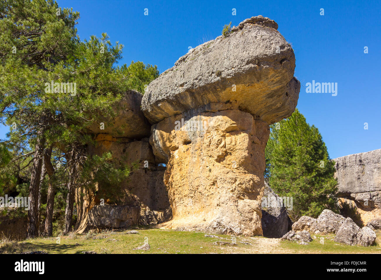 Des rochers avec des formes capricieuses dans la ville enchantée de Cuenca, Espagne Banque D'Images