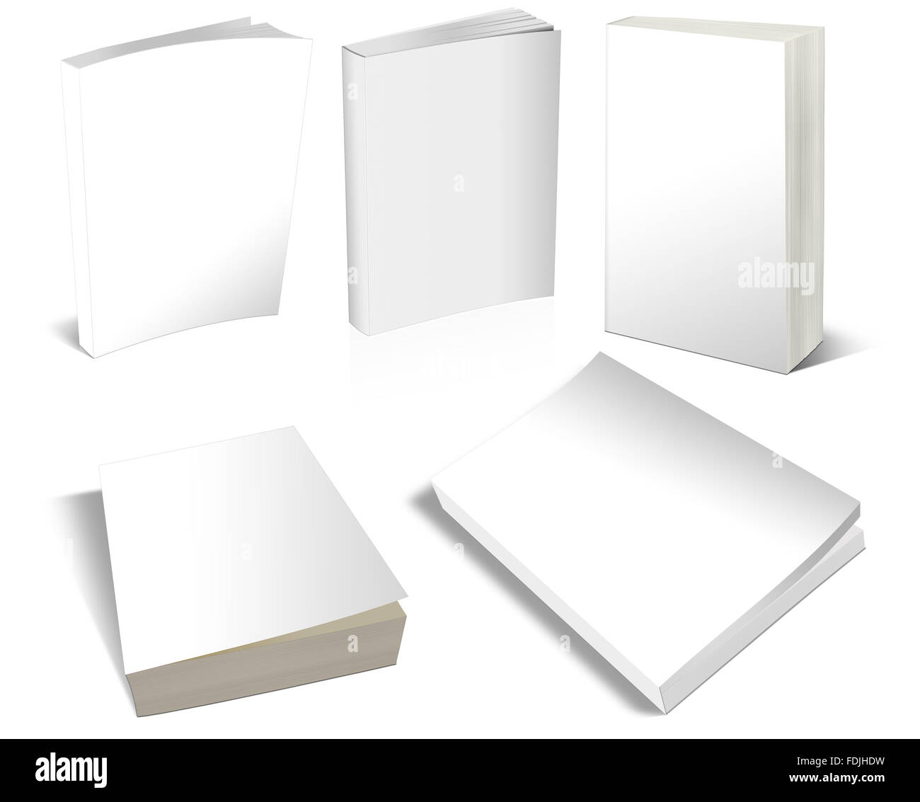 Livres blancs couvre vierge 3-D Banque D'Images