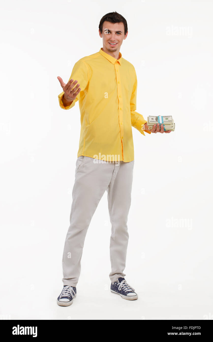 La tenue des piles de l'argent. Banque D'Images