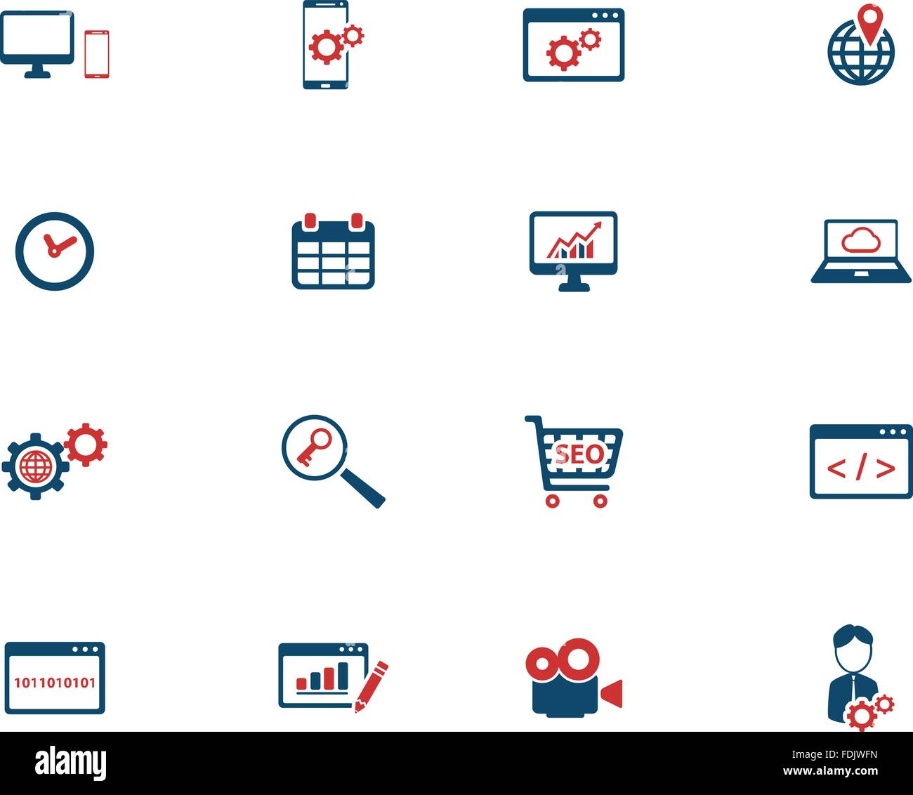 SEO et développement icônes simplement Illustration de Vecteur