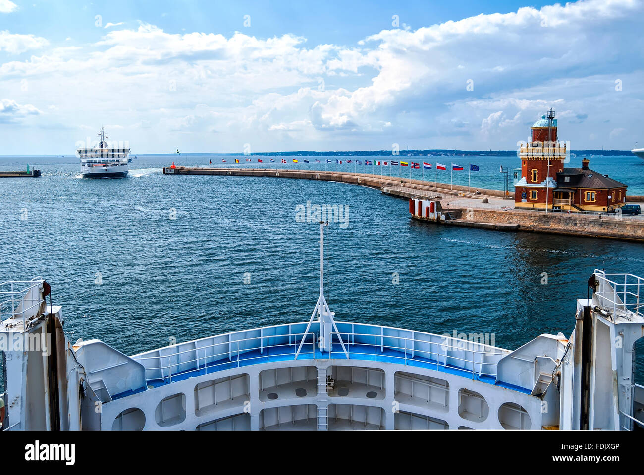 Une image d'un transport quotidien de traversier entre Helsinborg en Suède et Helsingor au Danemark Banque D'Images