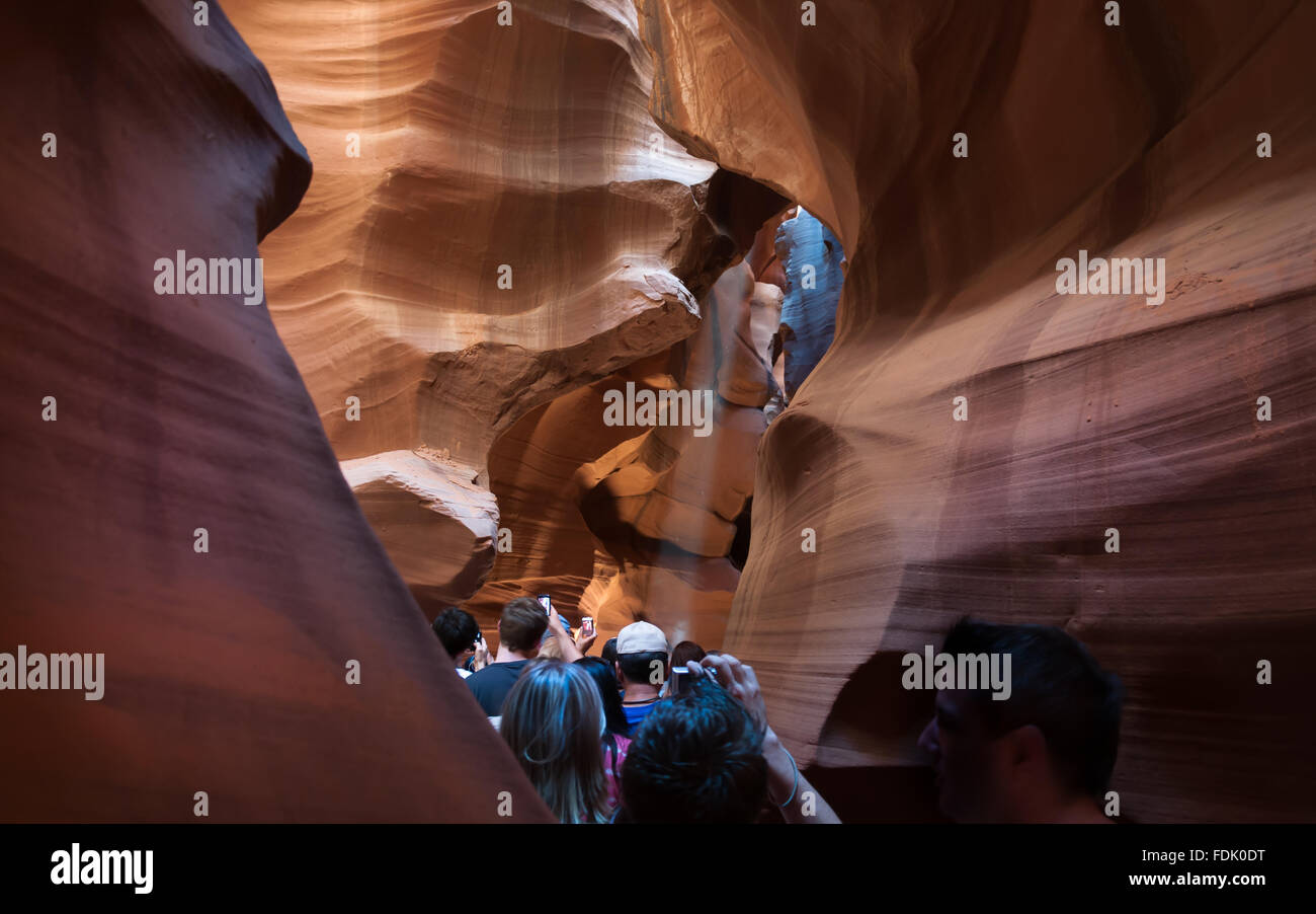 Antelope Canyon est le plus photographié canyon fente dans le sud-ouest américain. Il est situé sur Navajo Land près de Page, Arizona. Banque D'Images