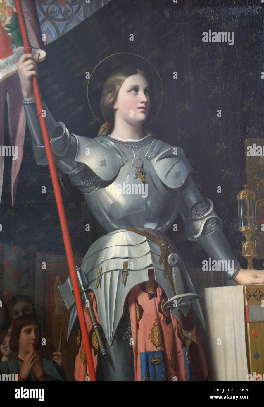 Jeanne d'Arc au sacre de Charles VII, 1854. Par Jean Auguste Dominique Ingres (1780-1867). Néoclassicisme. Musée du Louvre. Banque D'Images