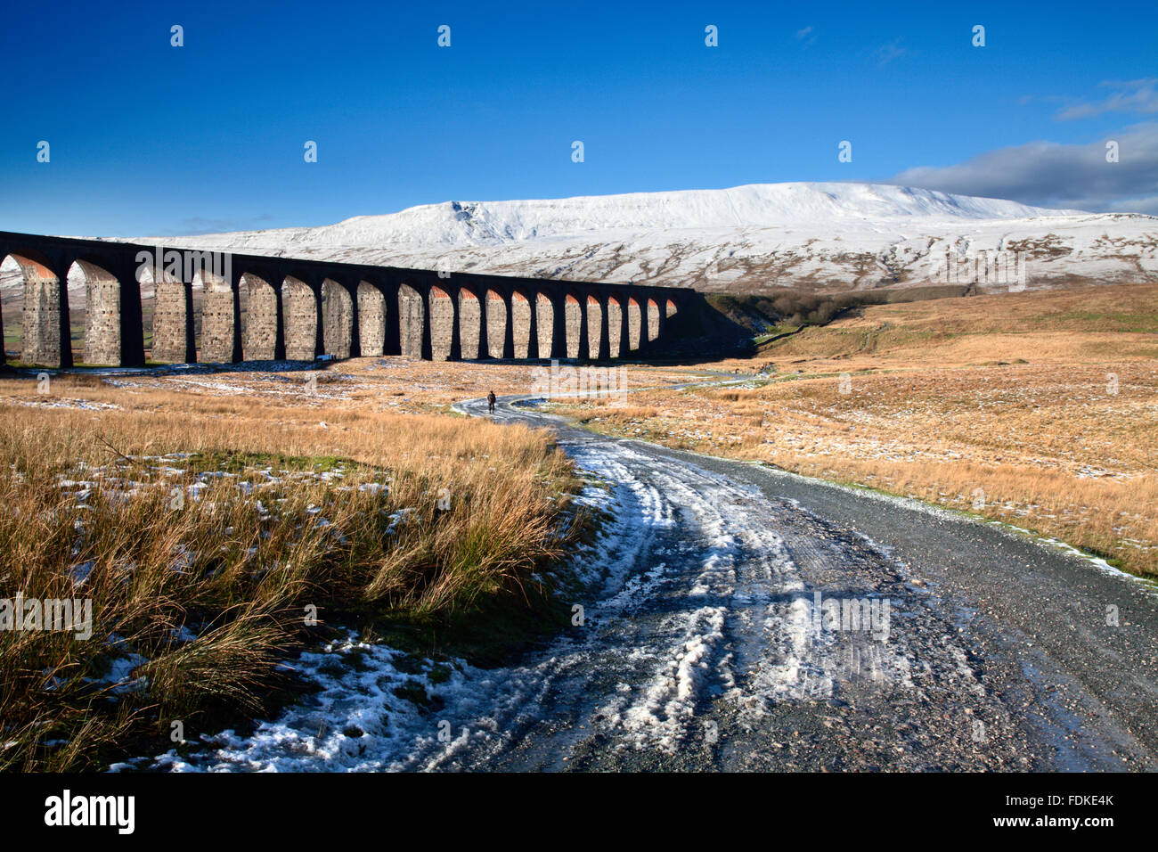 Ribblehead viaduc et Whernside en hiver Ribblehead Angleterre Yorkshire Dales Banque D'Images