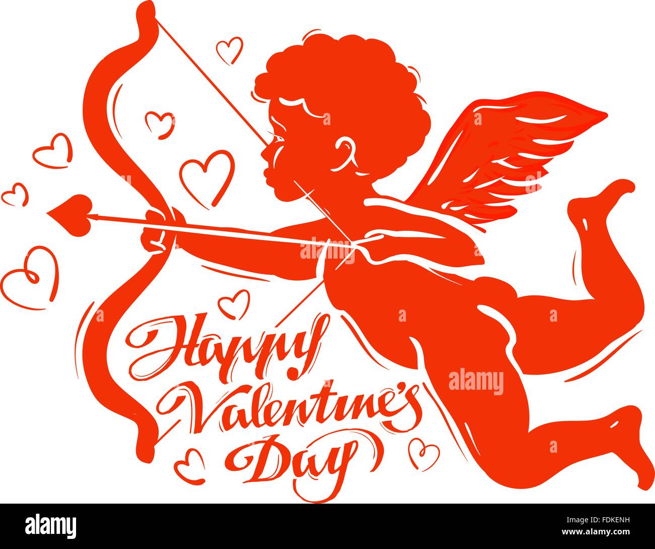 Silhouette Cupid vector illustration Illustration de Vecteur