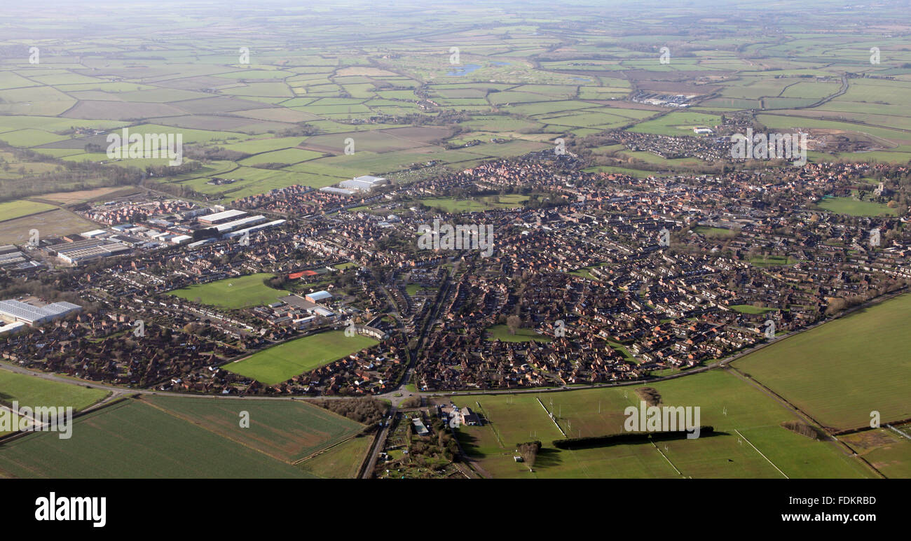 Vue aérienne de la ville anglaise Thame dans l'Oxfordshire, UK Banque D'Images