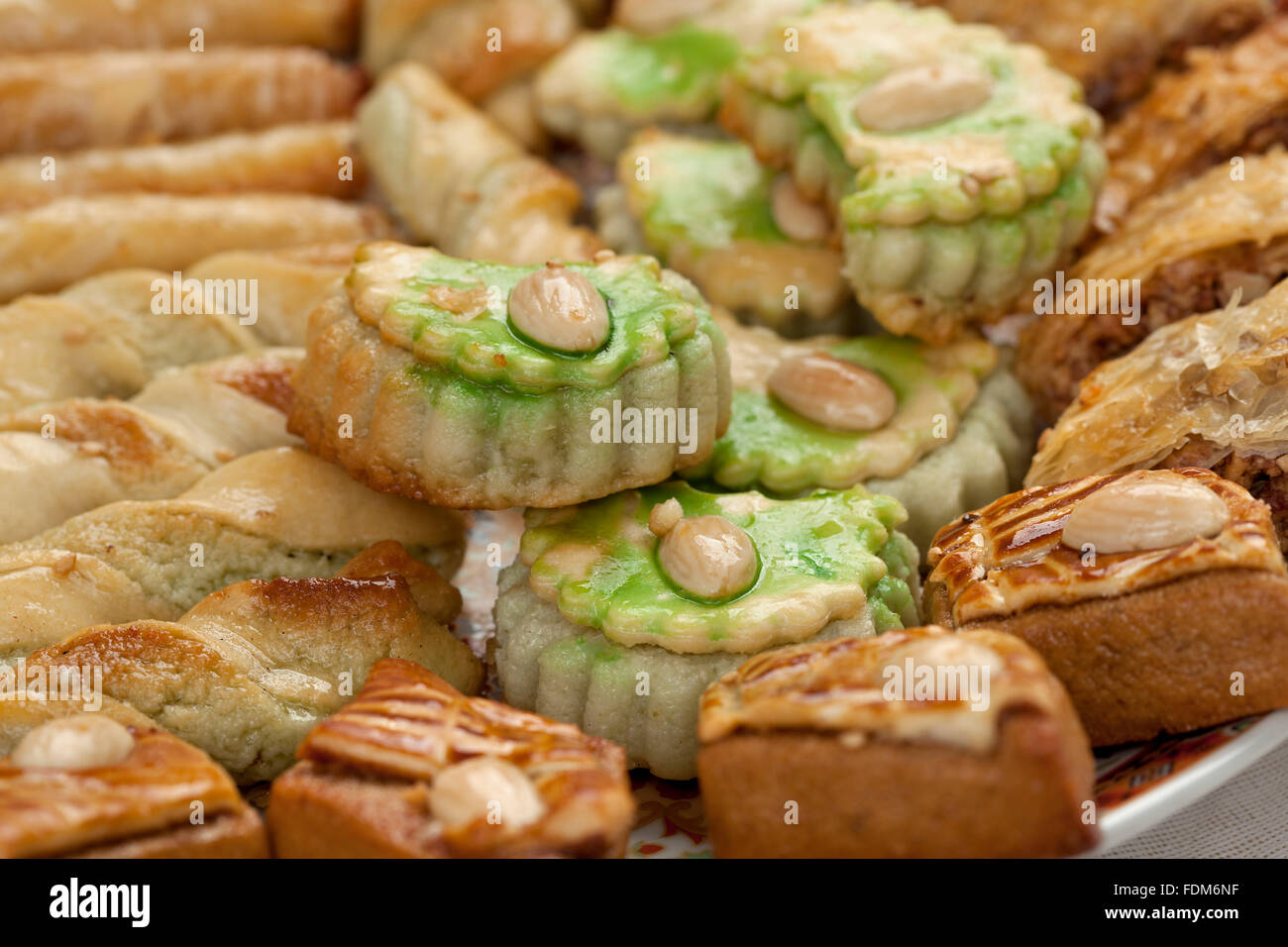 Les cookies traditionnels marocains close up Banque D'Images