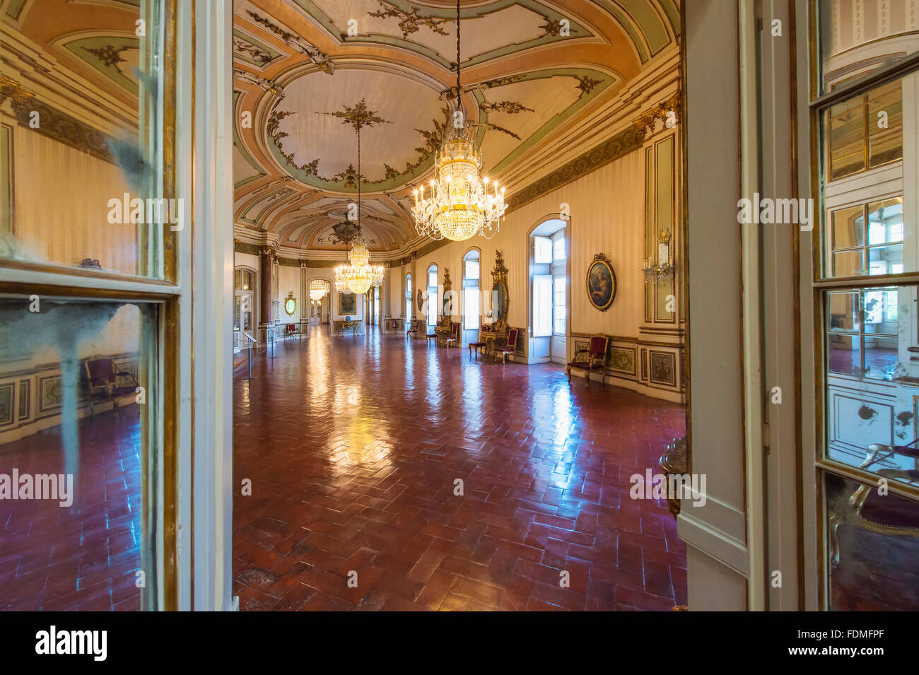 Salle de musique, d'été Royal Palais de Queluz, Côte de Lisbonne, Portugal Banque D'Images