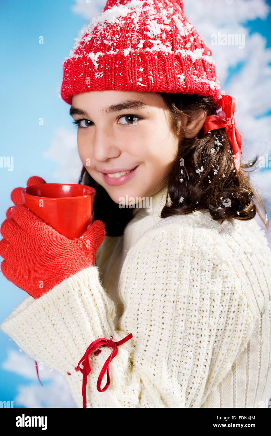 Enfant fille,hiver, Banque D'Images