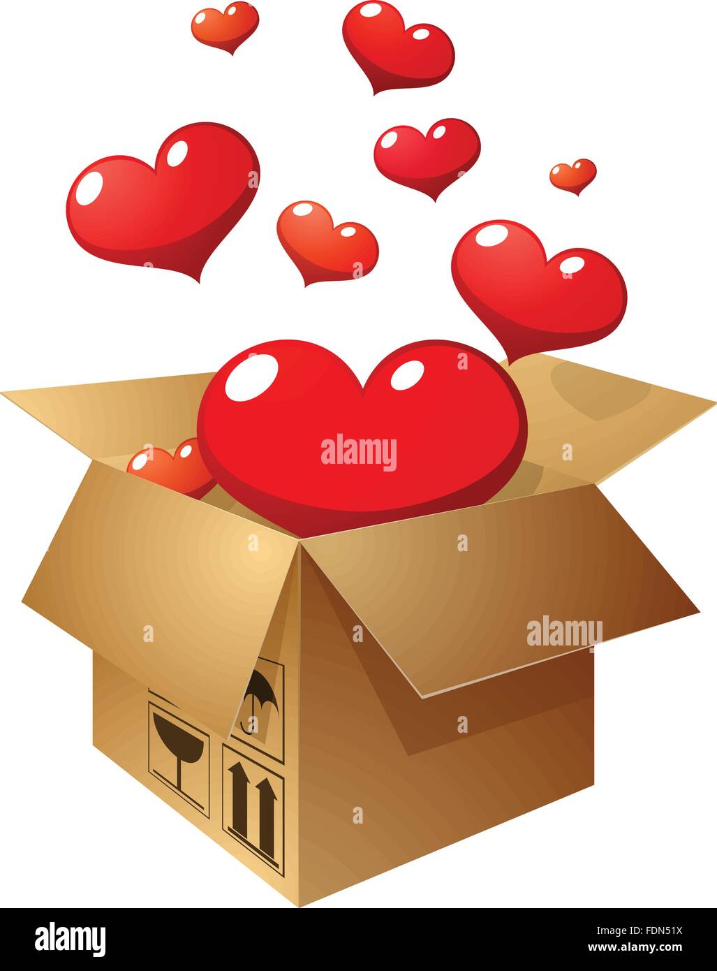 Fort avec flying hearts vector illustration Illustration de Vecteur