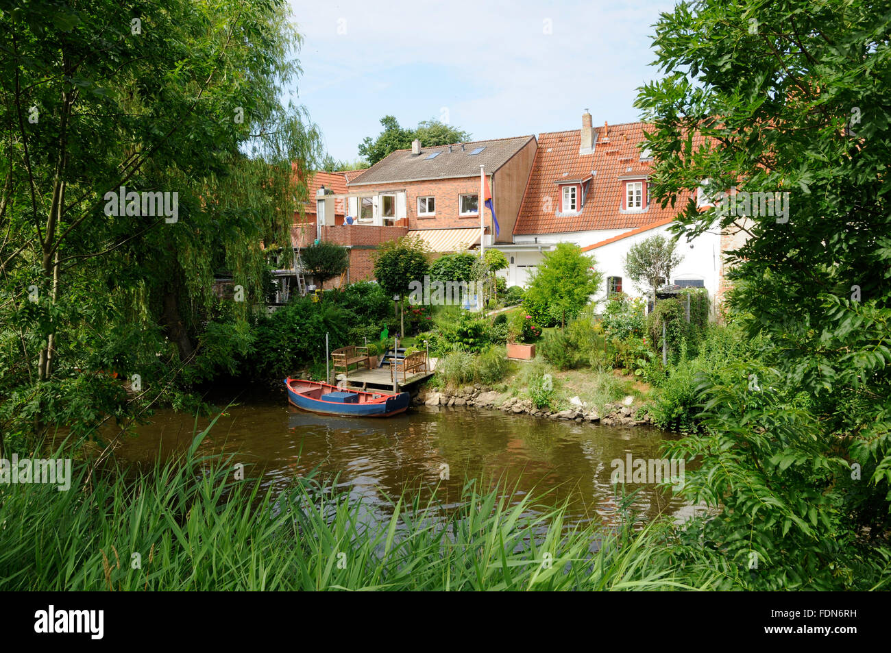 Stream,,mittelburggraben friedrichstadt Banque D'Images