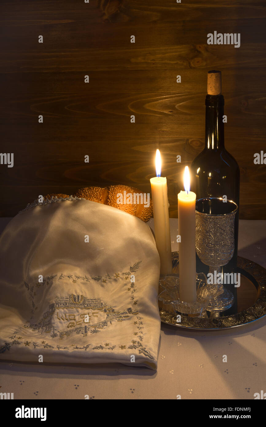 Shabbat Shalom - rituel du sabbat juif traditionnel Banque D'Images