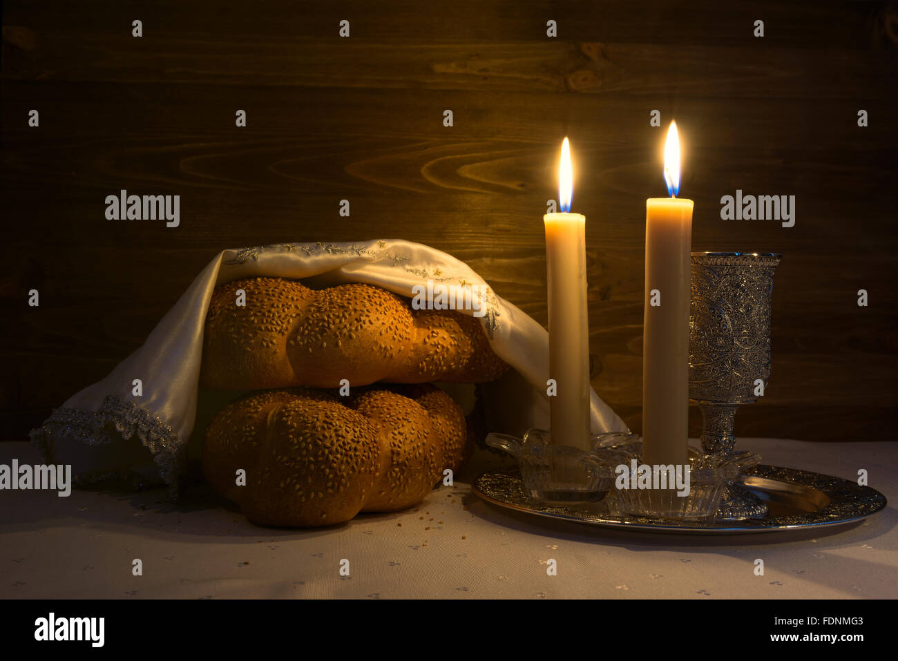 Shabbat Shalom - rituel du sabbat juif traditionnel Banque D'Images