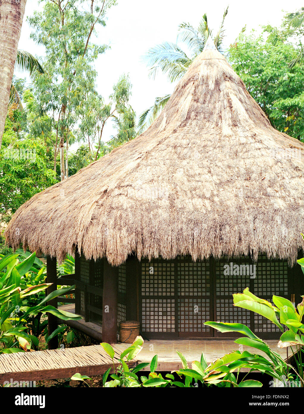 Un pavillon de massage au Spa Mandala. L'île de Boracay, Philippines, Asie du Sud Est. Banque D'Images
