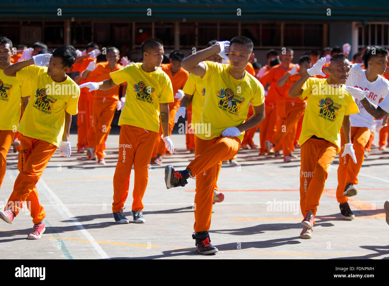La danse des détenus de Cebu et de détention Provincial Rehabilitation Centre, Cebu City, Philippines Banque D'Images