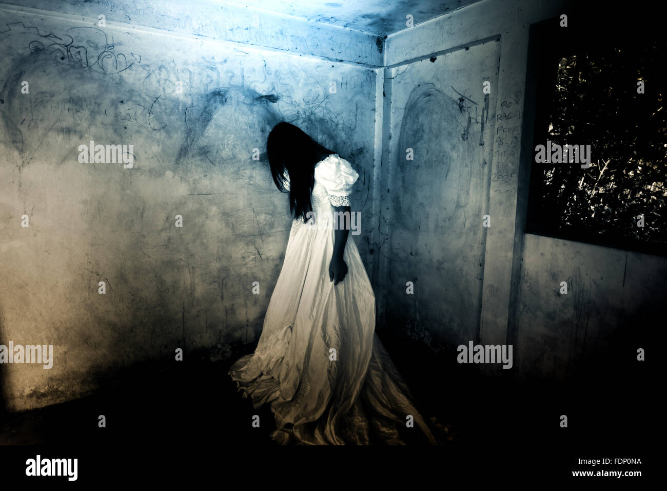 Fantôme dans Haunted House Banque D'Images