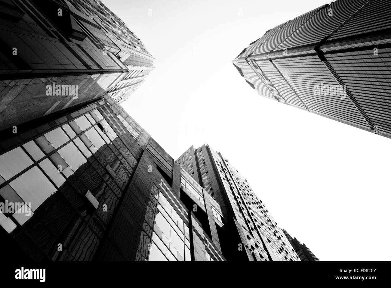 Chongqing, Chine - les gratte-ciel de la ville de Chongqing en noir et blanc. Banque D'Images