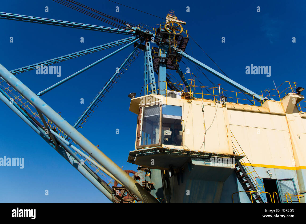 L'argile de Boom énorme cabine pelle minière, vue vers le haut Banque D'Images