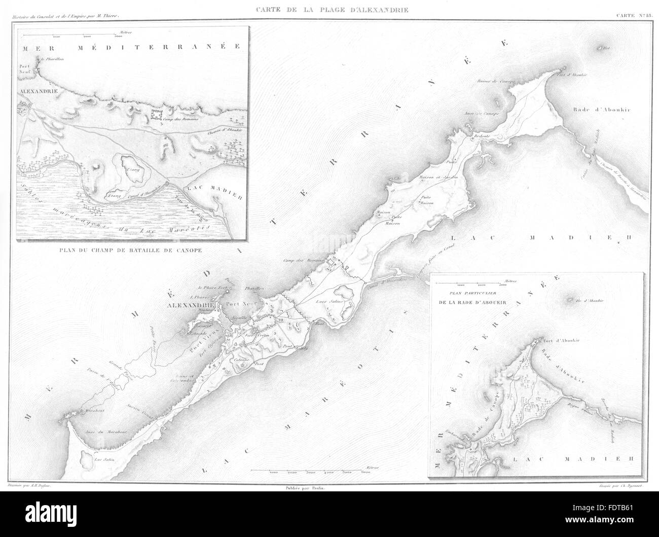 L'Egypte:Plage d'Alexandrie Alexandrie;Bataille de Canope;rade d'Aboukir, 1859 map Banque D'Images