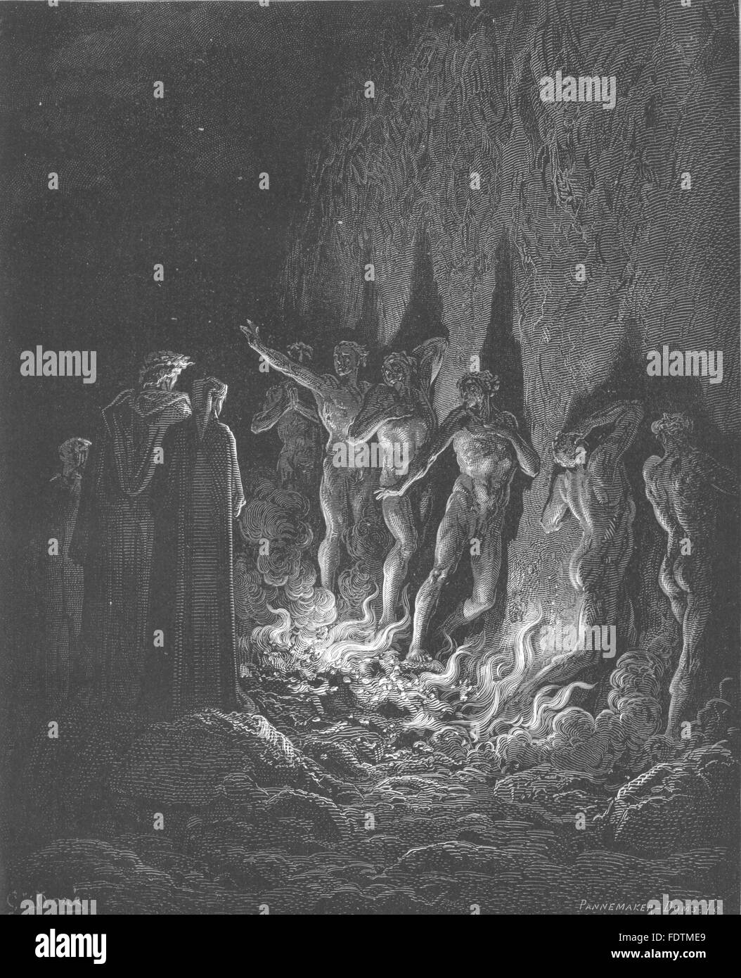 DANTE : quand les esprits ont vu le long de la procédure, traces de flamme fain mine action, 1893 Banque D'Images