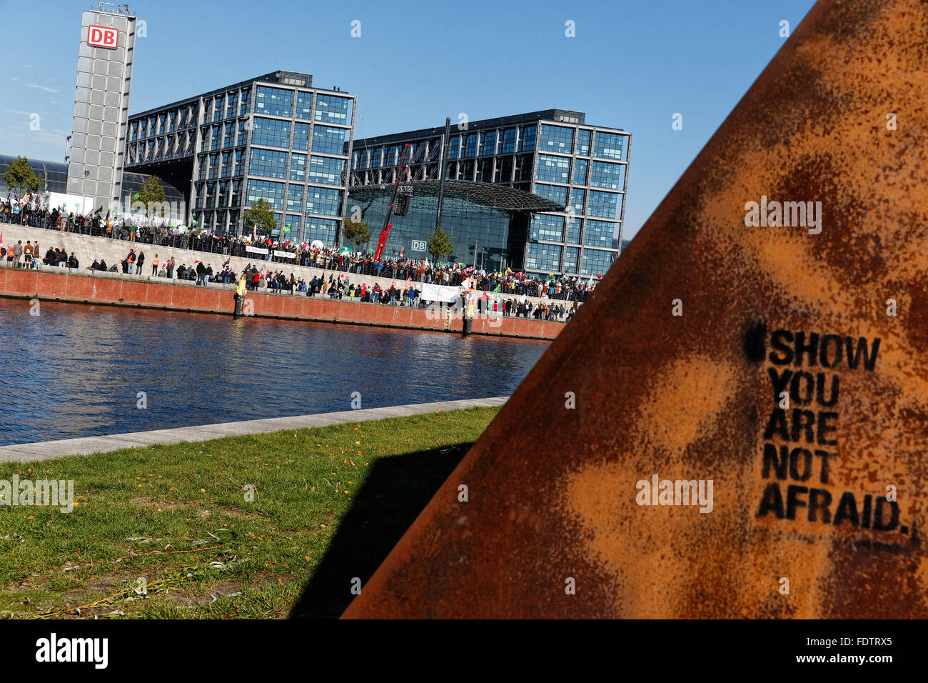 Berlin, Allemagne, manifestation contre TTIP Banque D'Images