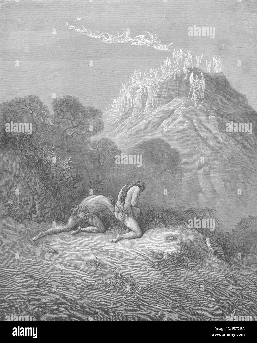 Le paradis perdu de Milton : bandes de ciel céleste de Jasper éclairé en, c1886 Banque D'Images