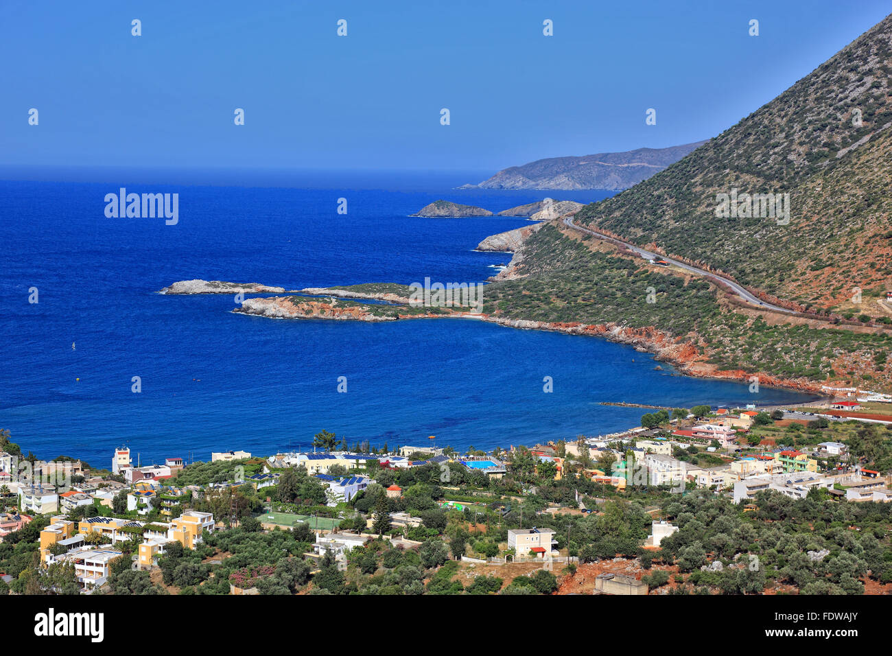 Crète, paysages côtiers avec look de la ville de Bali et de la mer Banque D'Images