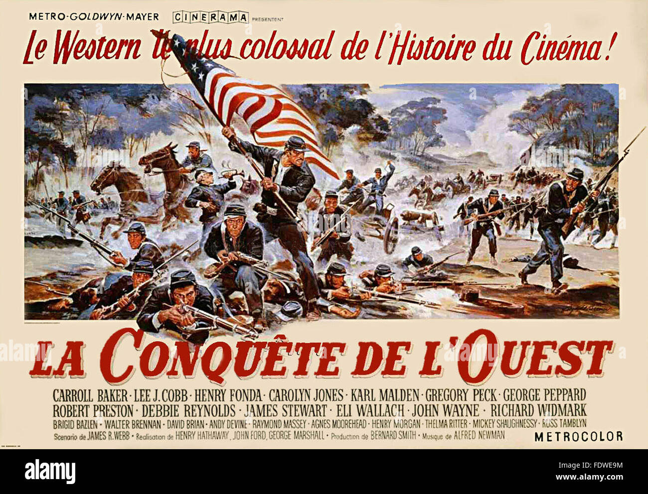 A La Conquete De Louest Film La conquête de l'Ouest - Affiche de film français Photo Stock - Alamy