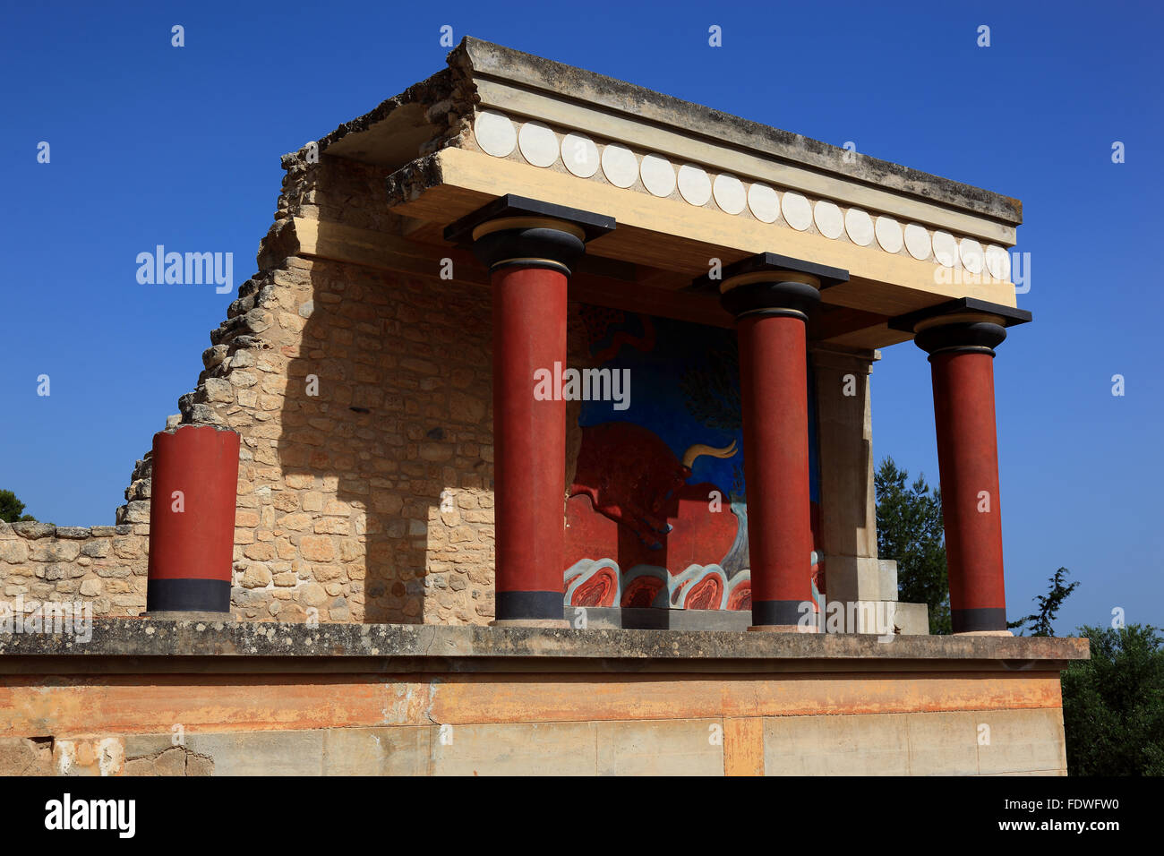 Crète, Knossos, complexe de palais du minoer, le bastion Banque D'Images