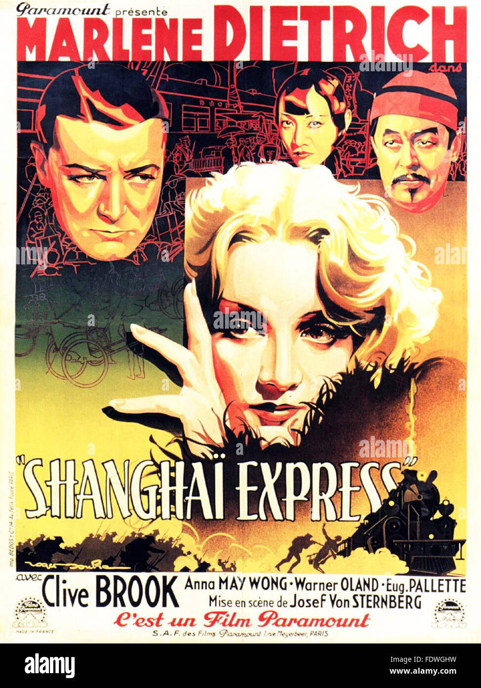 Shanghai Express - Affiche de film français Banque D'Images