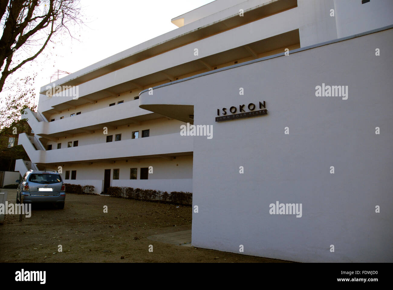 Isokon Building ou la pelouse Road Studios Banque D'Images