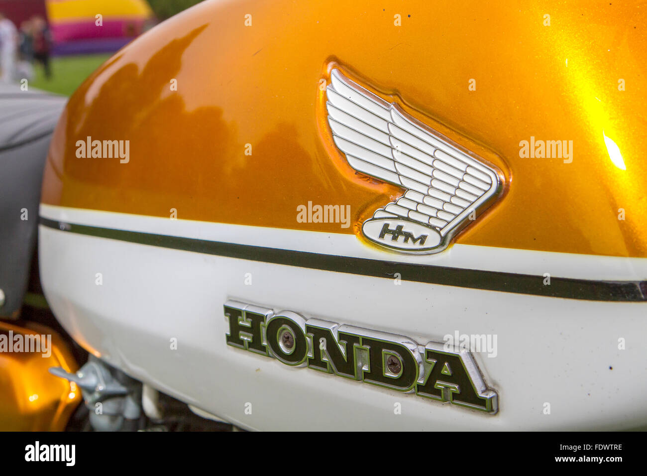 De près de l'autre d'une gold, 1971 moto Honda cb175 Banque D'Images