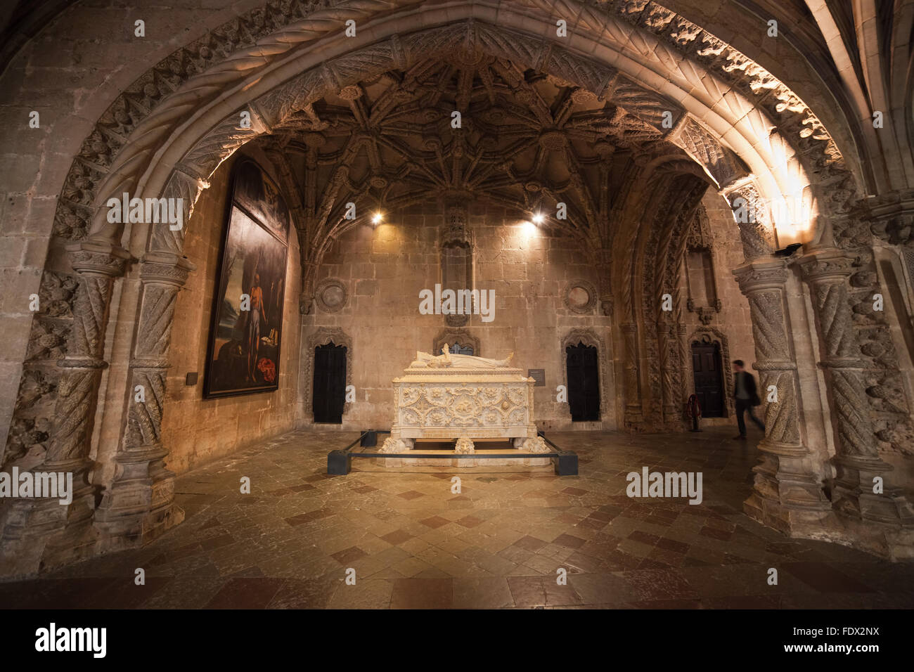 Tombeau de Vasco da Gama à l'église du monastère des Hiéronymites à Lisbonne, Portugal Banque D'Images