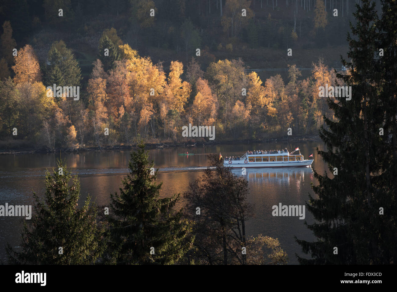 Titisee-Neustadt, Allemagne, une excursion en bateau sur le Titisee en automne Banque D'Images