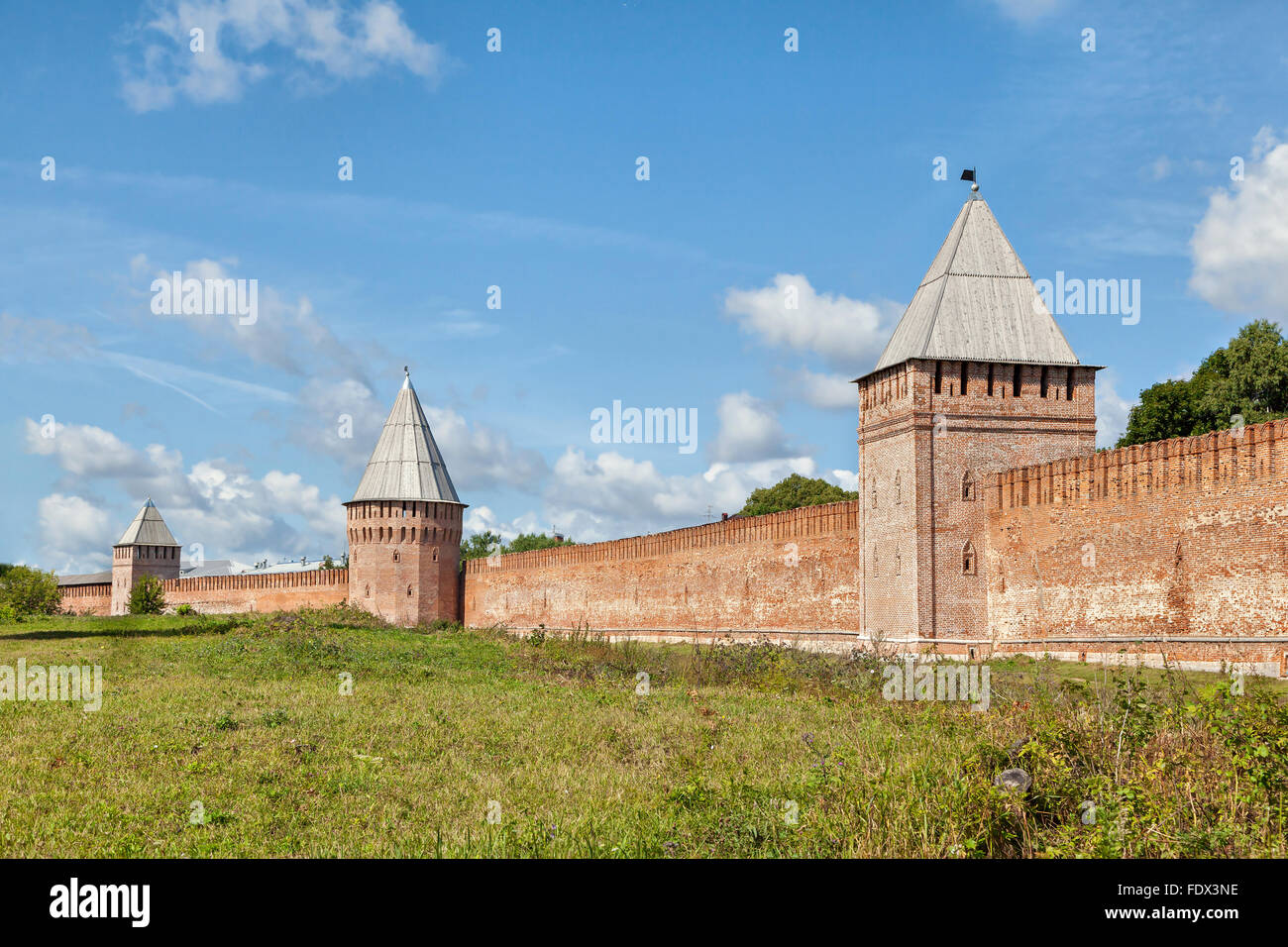 Mur sud trois tours du Kremlin, Smolensk Smolensk, Russie Banque D'Images