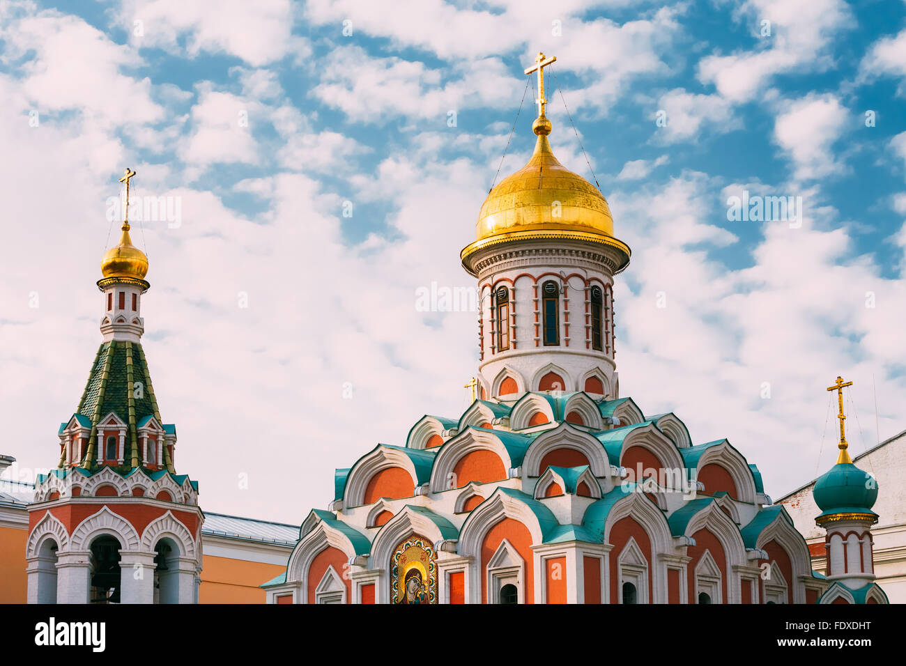 La Cathédrale de Kazan, Moscou. Cathédrale de Notre-Dame de Kazan, est une église orthodoxe russe située sur la Place Rouge à Moscou, Russi Banque D'Images