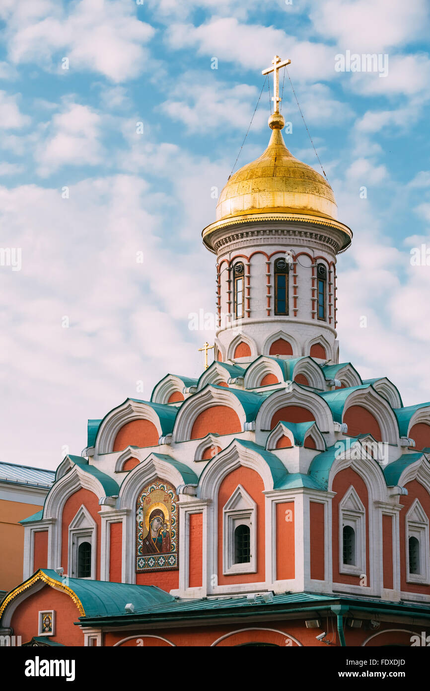 La Cathédrale de Kazan, Moscou. Cathédrale de Notre-Dame de Kazan, est une église orthodoxe russe située sur la Place Rouge à Moscou La Russie Banque D'Images