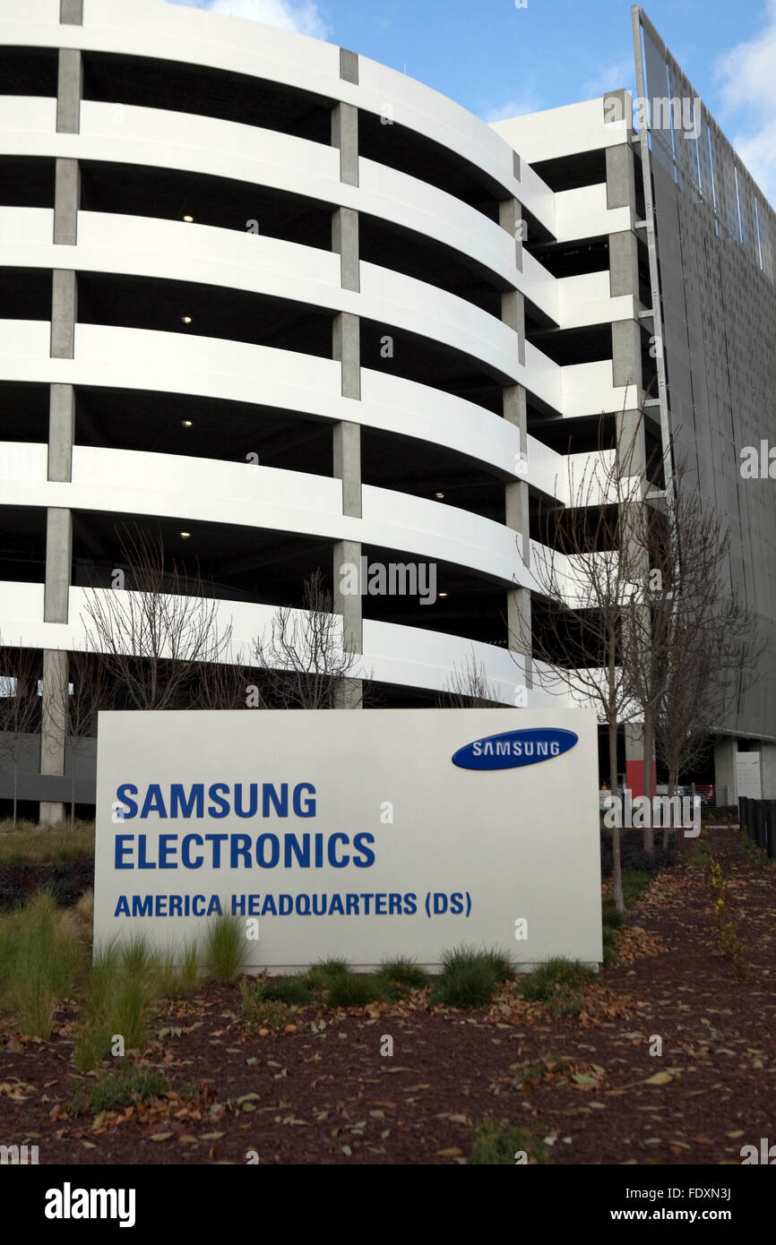Une vue de l'électronique Samsung siège américain à San Jose, Californie Banque D'Images