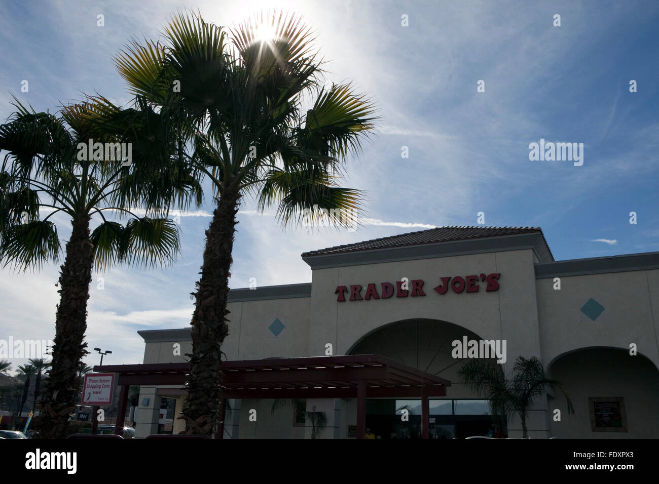 Vue d'un Trader Joe's store à Palm Springs, Californie Banque D'Images