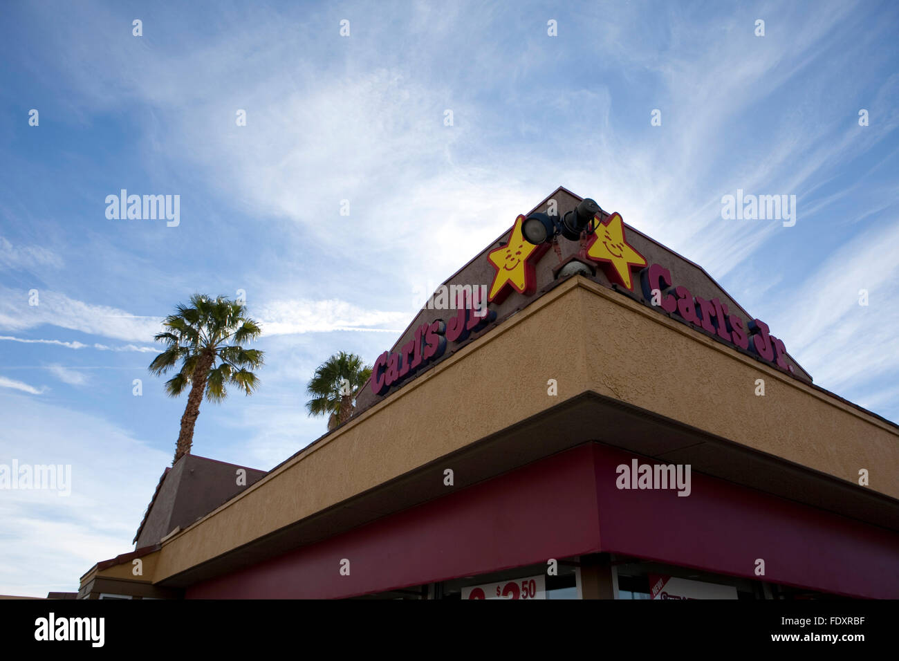 Vue d'un Carl's Jr à Palm Springs, Californie Banque D'Images