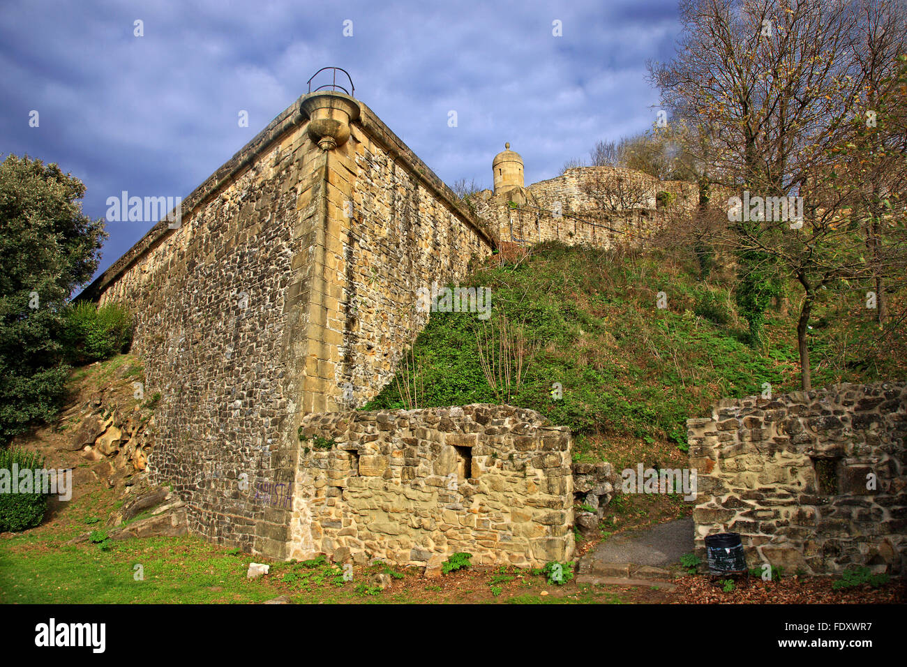 Castillo de la Mota, sur le sommet du Monte Urgull, Donostia - San Sebastian, Pays Basque, Espagne. Banque D'Images