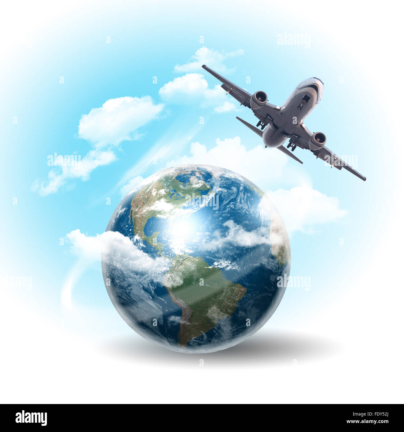 Collage sur le tourisme et voyage avec la planète terre et d'avion ...