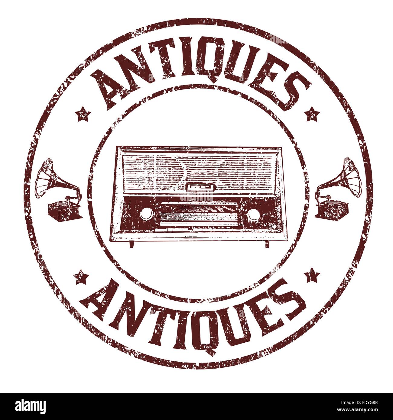 Antiquités grunge rubber stamp Illustration de Vecteur