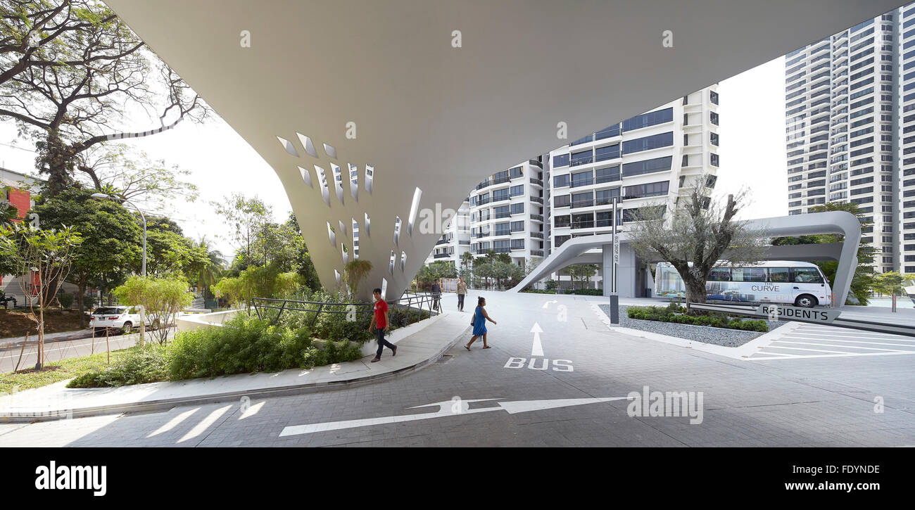 Connexion aux systèmes de transport public. d'Leedon Singapour, Singapour, Singapour. Architecte : Zaha Hadid Architects, 2015. Banque D'Images