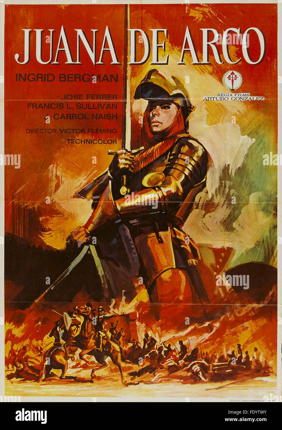 Jeanne d'Arc (1948) - Affiche de film espagnol Banque D'Images