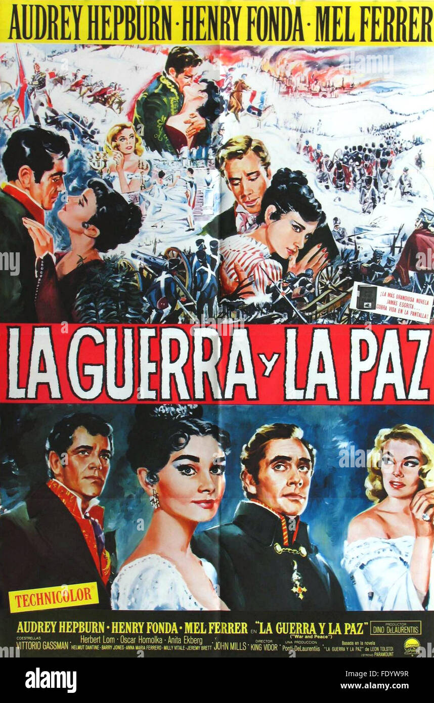 La guerre et la paix (1956) - Affiche de film espagnol Banque D'Images