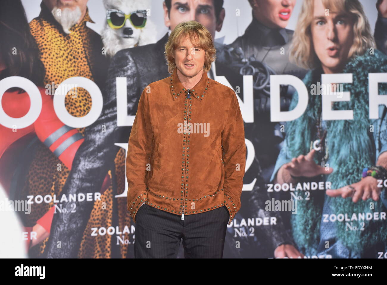Berlin, Allemagne. 09Th Feb 2016. Owen Wilson/ assister à Zoolander n°2 Dépistage du ventilateur à Berlin Cinestar Sony Center au 02.02.2016. Dpa : Crédit photo alliance/Alamy Live News Banque D'Images