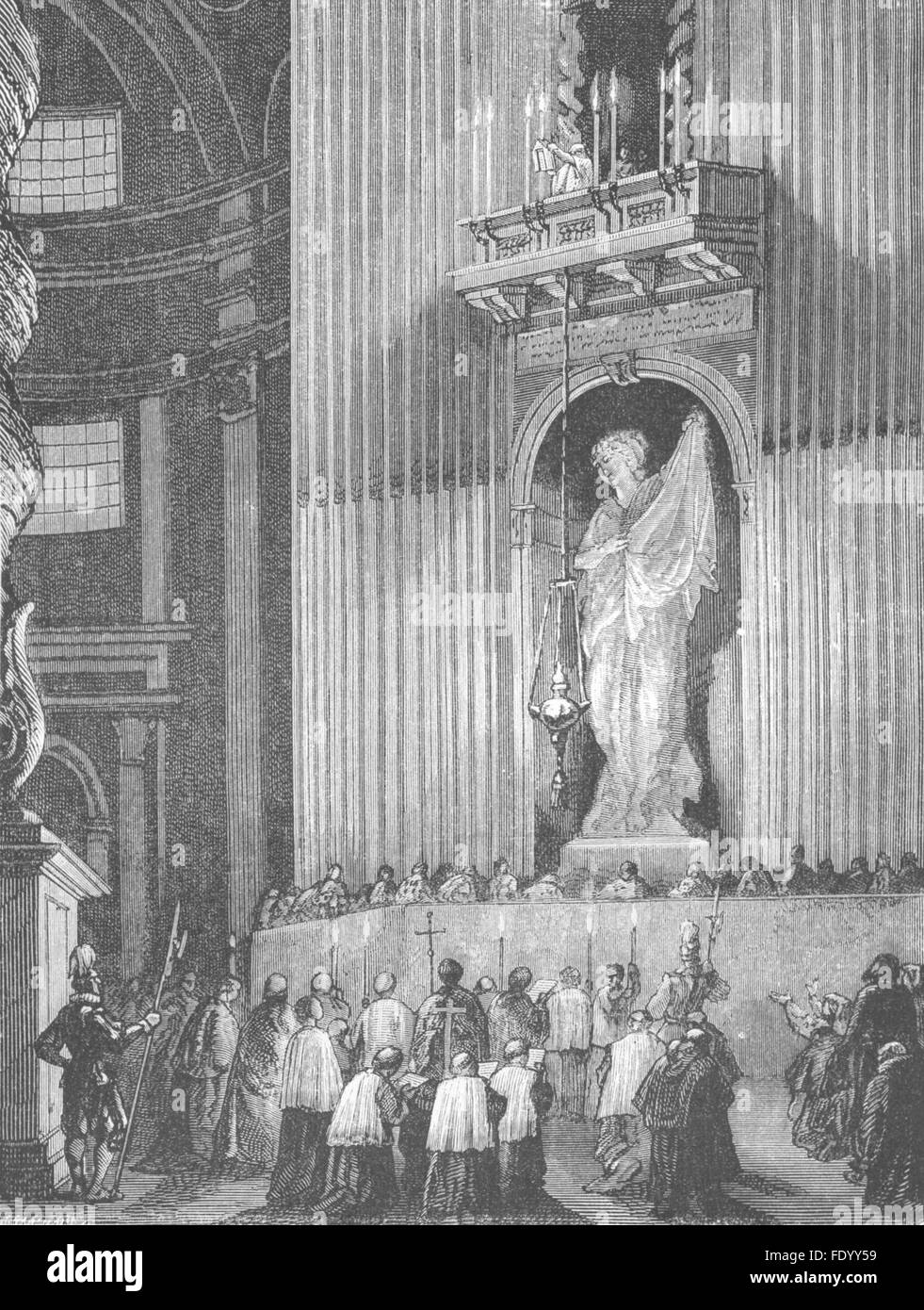 ROME : Affichage du Grand reliques, ancien 1872 Banque D'Images