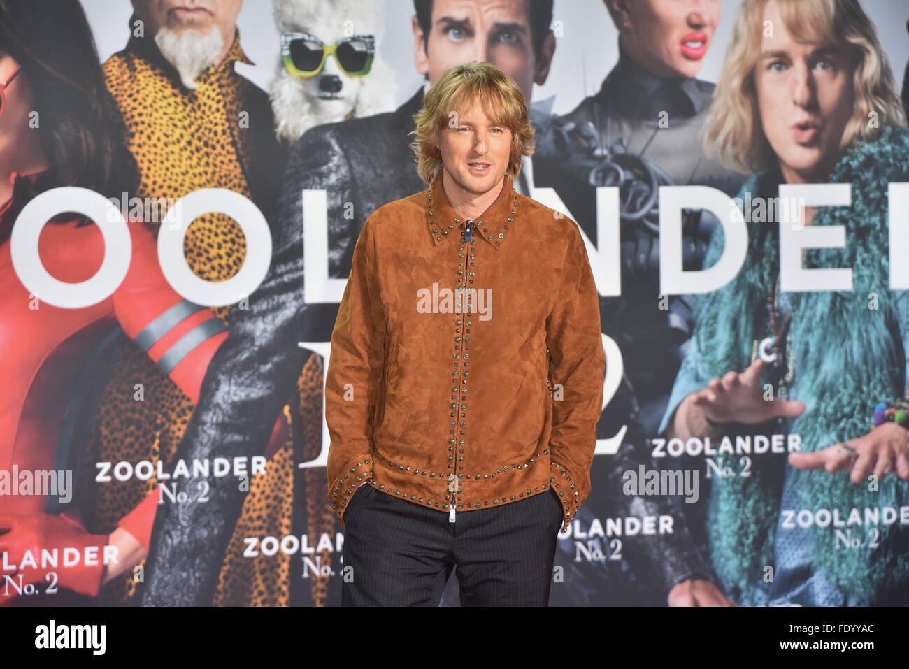 Berlin, Allemagne. 09Th Feb 2016. Owen Wilson/ assister à Zoolander n°2 Dépistage du ventilateur à Berlin Cinestar Sony Center au 02.02.2016. Dpa : Crédit photo alliance/Alamy Live News Banque D'Images