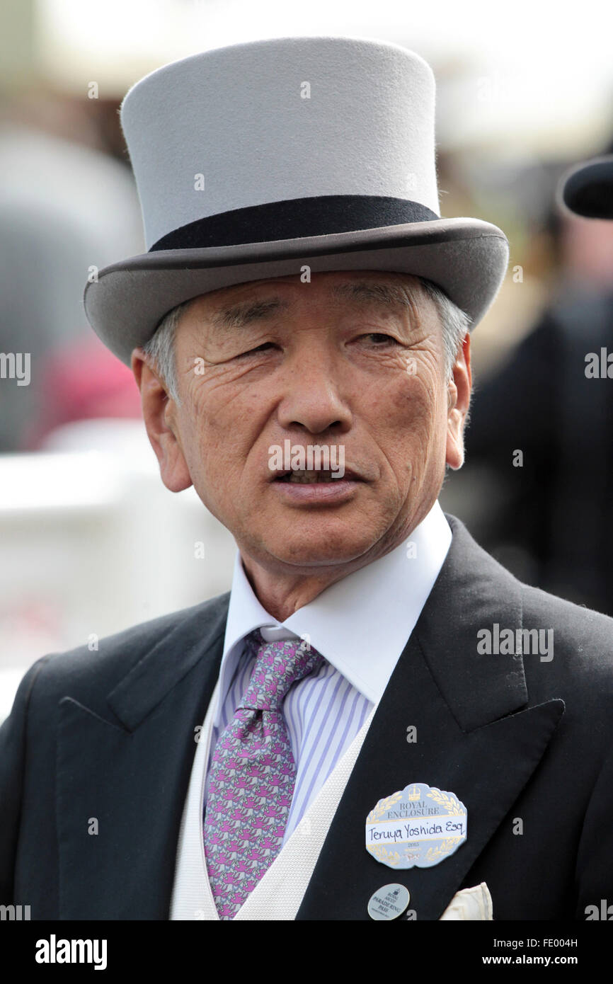 Ascot, Royaume-Uni, Teruya Yoshida, éleveur et propriétaire de chevaux de course au galop Banque D'Images